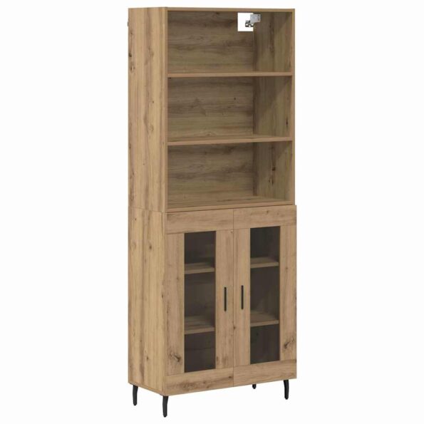 vidaXL Highboard Remeselný dub 69,5 x 34 x 180 cm – Obrázok 2