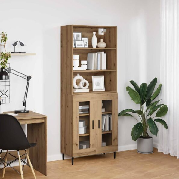 vidaXL Highboard Remeselný dub 69,5 x 34 x 180 cm – Obrázok 4