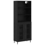vidaXL Highboard Čierny dub 69,5 x 34 x 180 cm – Obrázok 2
