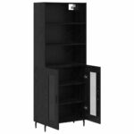 vidaXL Highboard Čierny dub 69,5 x 34 x 180 cm – Obrázok 7