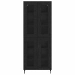vidaXL Highboard 2 pcs Čierny dub Drevovláknitá doska a sklo – Obrázok 8