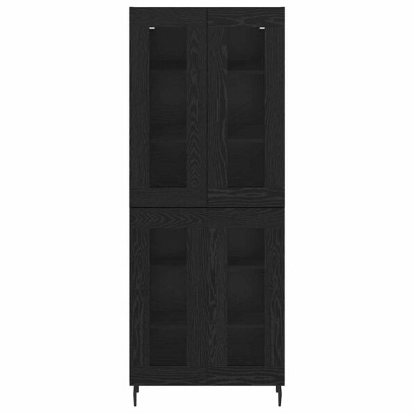 vidaXL Highboard 2 pcs Čierny dub Drevovláknitá doska a sklo – Obrázok 8