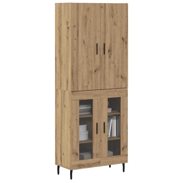 vidaXL Highboard Staré drevo 69,5 x 34 x 180 cm – Obrázok 3