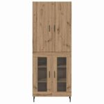 vidaXL Highboard Staré drevo 69,5 x 34 x 180 cm – Obrázok 8