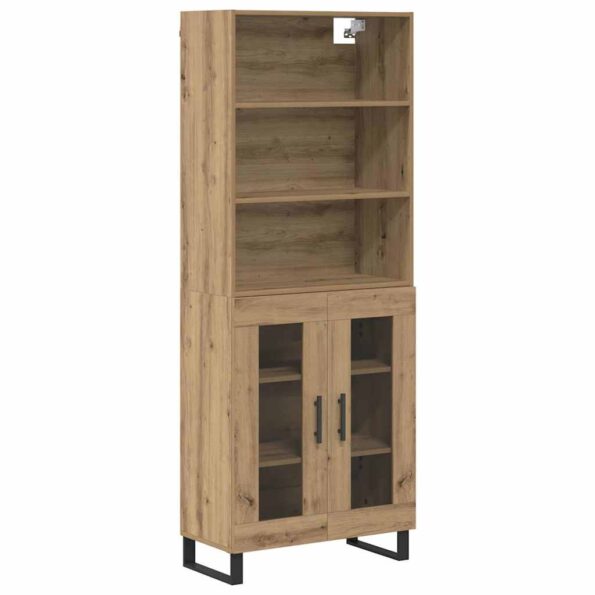 vidaXL Highboard Remeselný dub 69,5 x 34 x 180 cm Kompozitné drevo – Obrázok 2