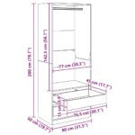vidaXL Šatná skriňa Čierny dub 80 x 50 x 200 cm Kompozitné drevo – Obrázok 12
