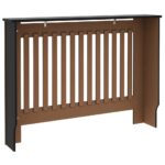 vidaXL Kryt radiátora 2 pcs Čierna 112 x 19 x 81.5 cm Kompozitné drevo – Obrázok 7