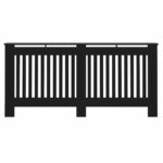 vidaXL Kryt radiátora 2 pcs Čierna 172 x 19 x 81.5 cm Kompozitné drevo – Obrázok 5