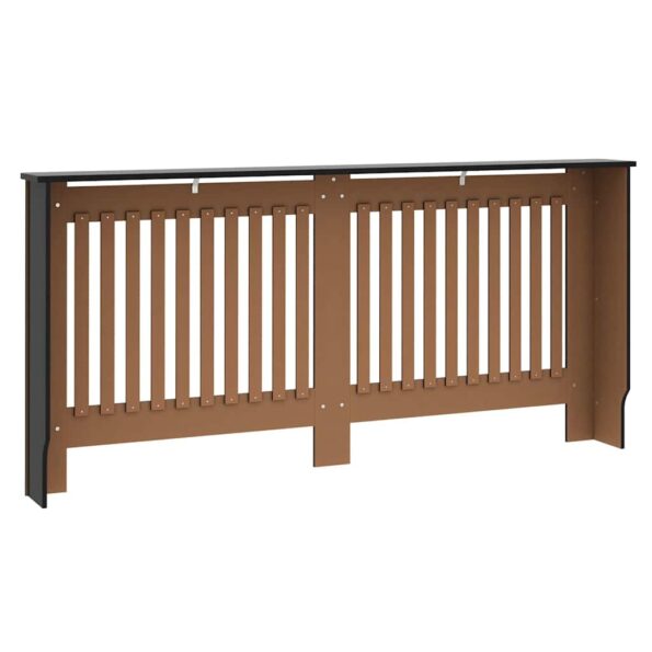 vidaXL Kryt radiátora 2 pcs Čierna 172 x 19 x 81.5 cm Kompozitné drevo – Obrázok 7