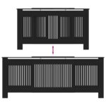 vidaXL Kryt radiátora 2 pcs Čierna (142-205) x 20.5 x 81.5 cm – Obrázok 9