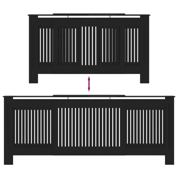 vidaXL Kryt radiátora 2 pcs Čierna (142-205) x 20.5 x 81.5 cm – Obrázok 9