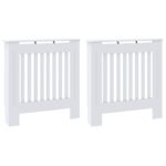 vidaXL Kryt radiátora 2 pcs Biela 78 x 19 x 81.5 cm Kompozitné drevo – Obrázok 2