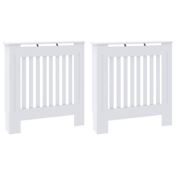 vidaXL Kryt radiátora 2 pcs Biela 78 x 19 x 81.5 cm Kompozitné drevo – Obrázok 2