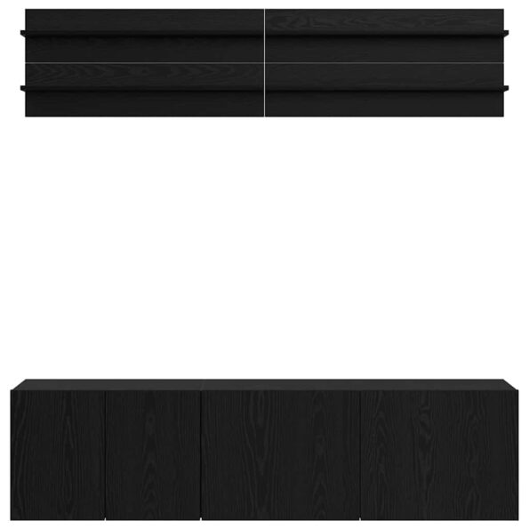vidaXL TV jednotky Nástenný 6 pcs Čierny dub Kompozitné drevo – Obrázok 9