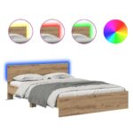 vidaXL Rám postele Remeselný dub 140 x 190 cm Kompozitné drevo – Obrázok 2