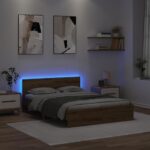 vidaXL Rám postele Remeselný dub 135 x 190 cm Kompozitné drevo – Obrázok 4