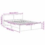 vidaXL Rám postele Čierny dub 135 x 190 cm Kompozitné drevo – Obrázok 12