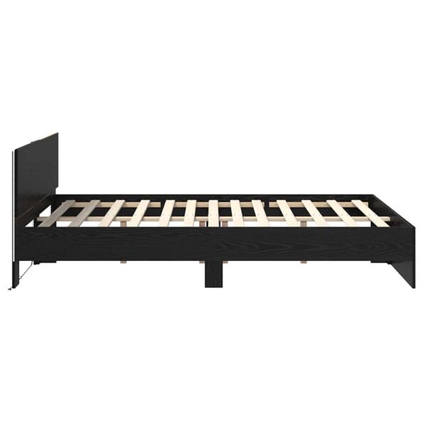 vidaXL Rám postele Čierny dub 135 x 190 cm Kompozitné drevo – Obrázok 7
