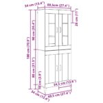 vidaXL Highboard Čierny dub 69,5 x 34 x 180 cm Kompozitné drevo – Obrázok 10