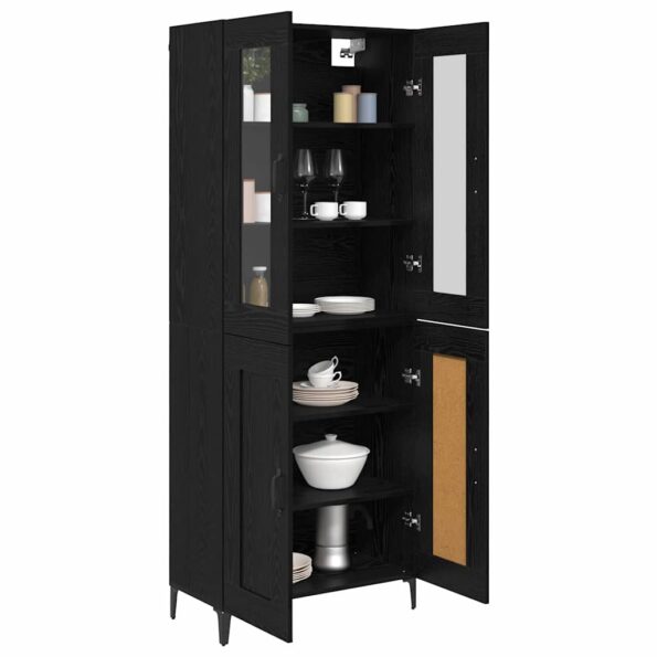 vidaXL Highboard Čierny dub 69,5 x 34 x 180 cm Kompozitné drevo – Obrázok 3
