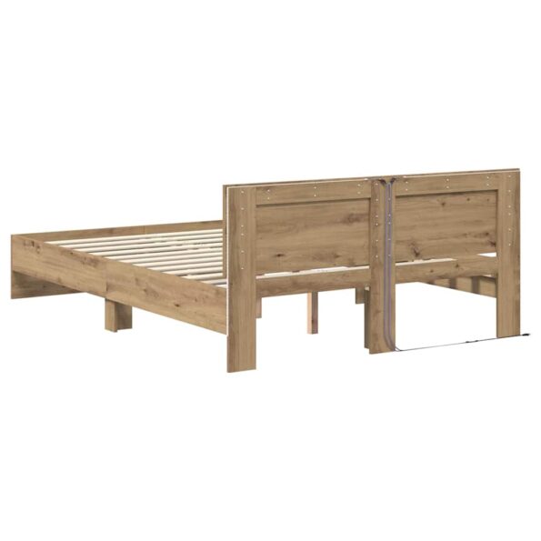 vidaXL Rám postele Remeselný dub 120 x 200 cm Kompozitné drevo – Obrázok 8
