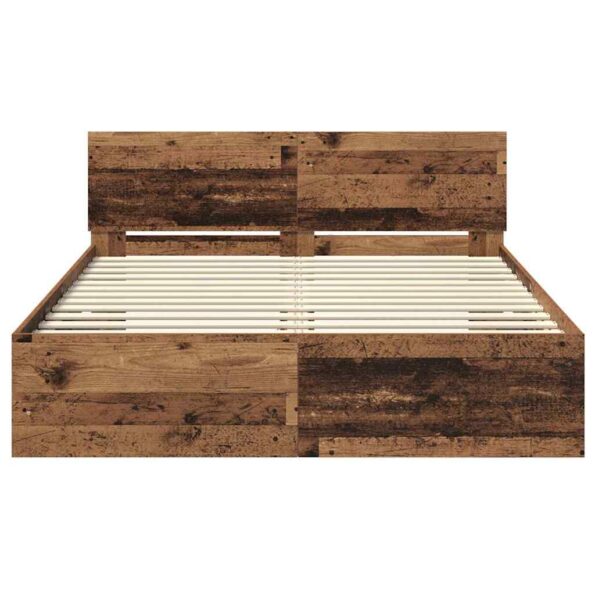 vidaXL Rám postele Staré drevo 120 x 190 cm Kompozitné drevo – Obrázok 6