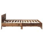 vidaXL Rám postele Staré drevo 120 x 190 cm Kompozitné drevo – Obrázok 7