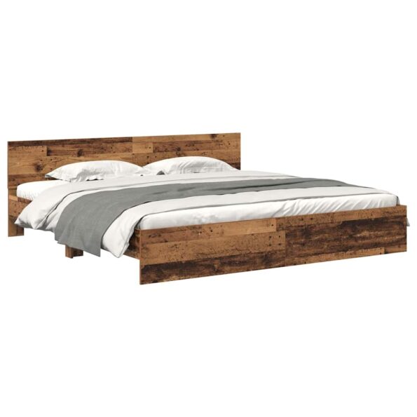 vidaXL Rám postele Staré drevo 180 x 200 cm Kompozitné drevo – Obrázok 3
