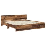vidaXL Rám postele Staré drevo 180 x 200 cm Kompozitné drevo – Obrázok 5