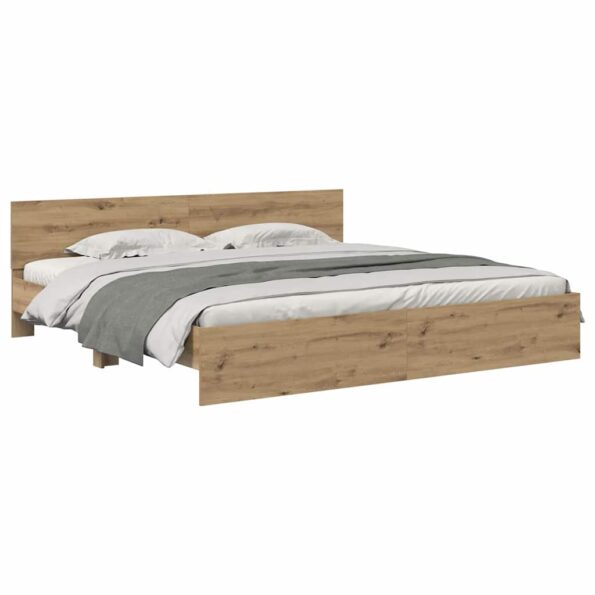 vidaXL Rám postele Remeselný dub 180 x 200 cm Kompozitné drevo – Obrázok 3