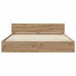 vidaXL Rám postele Remeselný dub 180 x 200 cm Kompozitné drevo – Obrázok 6