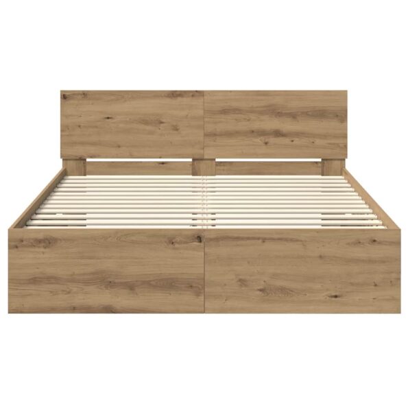 vidaXL Rám postele Remeselný dub 140 x 200 cm Kompozitné drevo – Obrázok 6