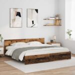 vidaXL Rám postele Staré drevo 200 x 200 cm Kompozitné drevo