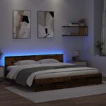 vidaXL Rám postele Staré drevo 200 x 200 cm Kompozitné drevo – Obrázok 4