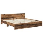 vidaXL Rám postele Staré drevo 200 x 200 cm Kompozitné drevo – Obrázok 5