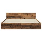 vidaXL Rám postele Staré drevo 200 x 200 cm Kompozitné drevo – Obrázok 6