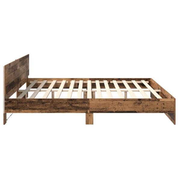 vidaXL Rám postele Staré drevo 200 x 200 cm Kompozitné drevo – Obrázok 7