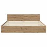vidaXL Rám postele Remeselný dub 200 x 200 cm Kompozitné drevo – Obrázok 6
