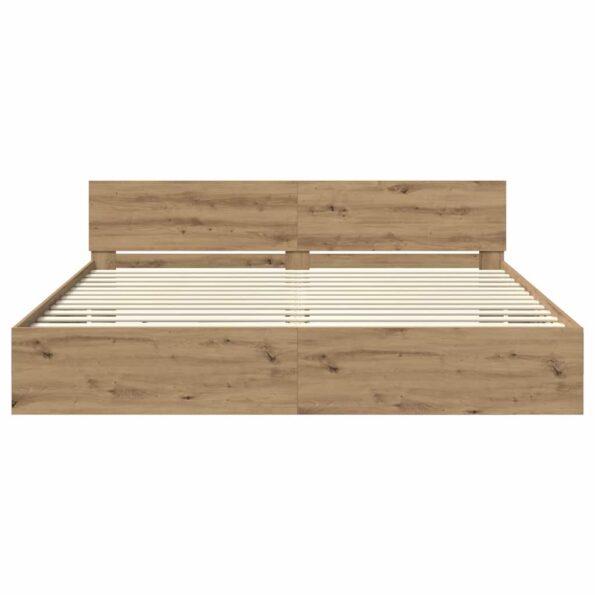 vidaXL Rám postele Remeselný dub 200 x 200 cm Kompozitné drevo – Obrázok 6