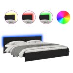 vidaXL Rám postele Čierny dub 200 x 200 cm Kompozitné drevo – Obrázok 2