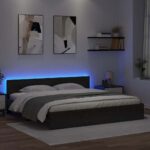 vidaXL Rám postele Čierny dub 200 x 200 cm Kompozitné drevo – Obrázok 4