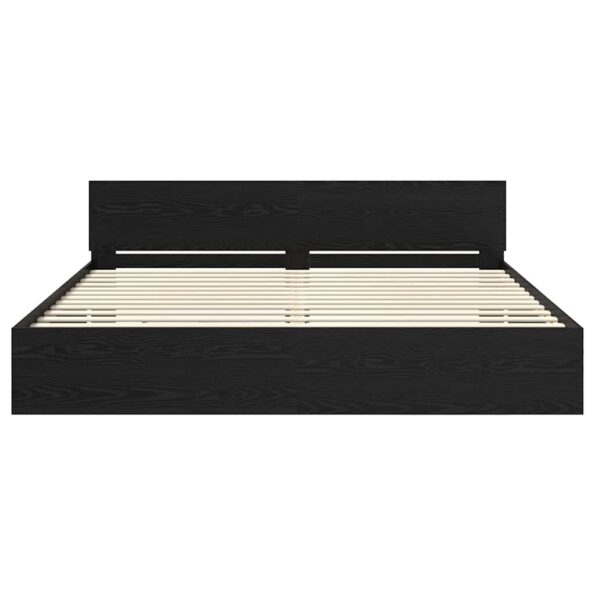 vidaXL Rám postele Čierny dub 200 x 200 cm Kompozitné drevo – Obrázok 6