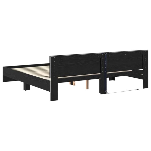 vidaXL Rám postele Čierny dub 200 x 200 cm Kompozitné drevo – Obrázok 8