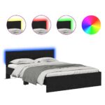 vidaXL Rám postele Čierny dub 150 x 200 cm Kompozitné drevo – Obrázok 2