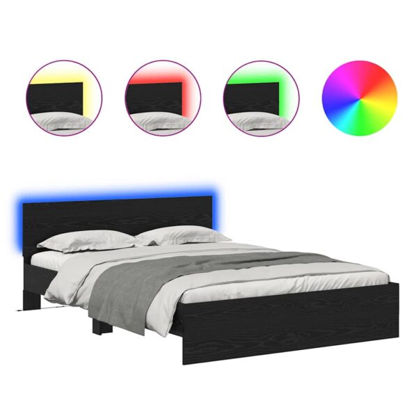 vidaXL Rám postele Čierny dub 150 x 200 cm Kompozitné drevo – Obrázok 2