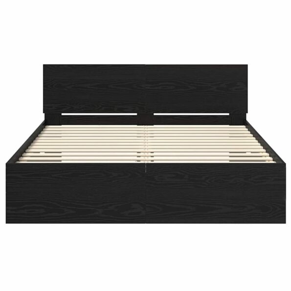 vidaXL Rám postele Čierny dub 150 x 200 cm Kompozitné drevo – Obrázok 6