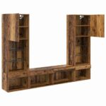 TV nástenné jednotky s LED 5 pcs Staré drevo 40,5 x 30 x 102 cm – Obrázok 10