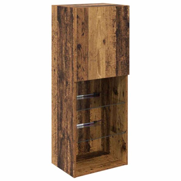 TV nástenné jednotky s LED 5 pcs Staré drevo 40,5 x 30 x 102 cm – Obrázok 7