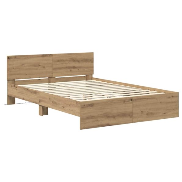 vidaXL Rám postele Remeselný dub 160 x 200 cm Kompozitné drevo – Obrázok 5