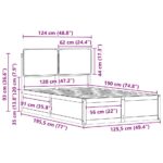 vidaXL Rám postele s čalúneným čelom Čierna 120 x 190 cm – Obrázok 11